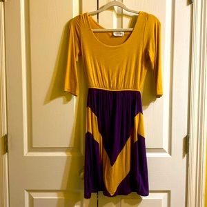 Purple & gold Lotox boutique dress size small